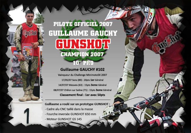 PILOTE OFFICIEL GUNSHOT - TEAM 2007 - GUILLAUME GAUCHY
