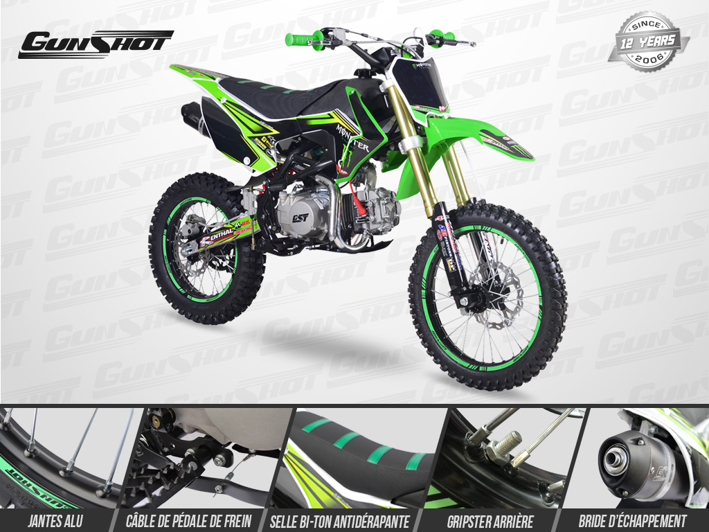 Pit Bike GUNSHOT 140 FX 17/14 - Edition MONSTER 2018 - YX 140 - CRF110