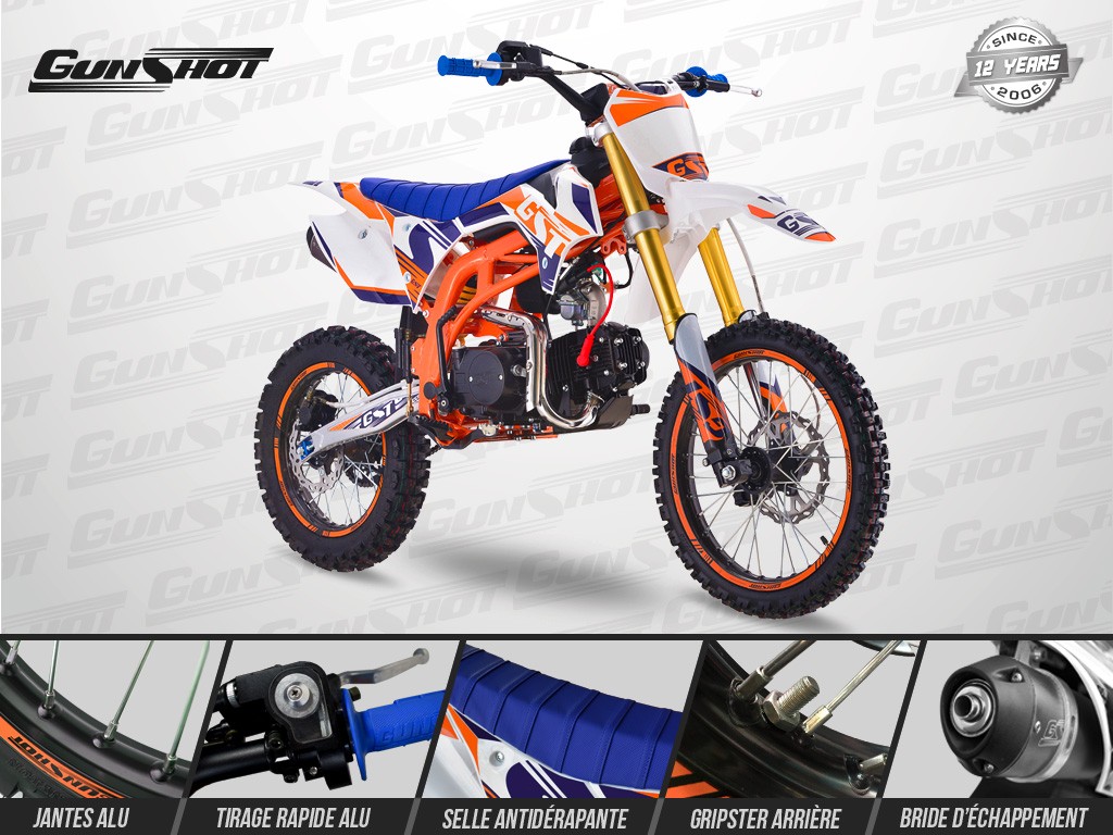 Pit Bike GUNSHOT 125 ONE - 2019 - Moteur monocylindrer - LIFAN 125